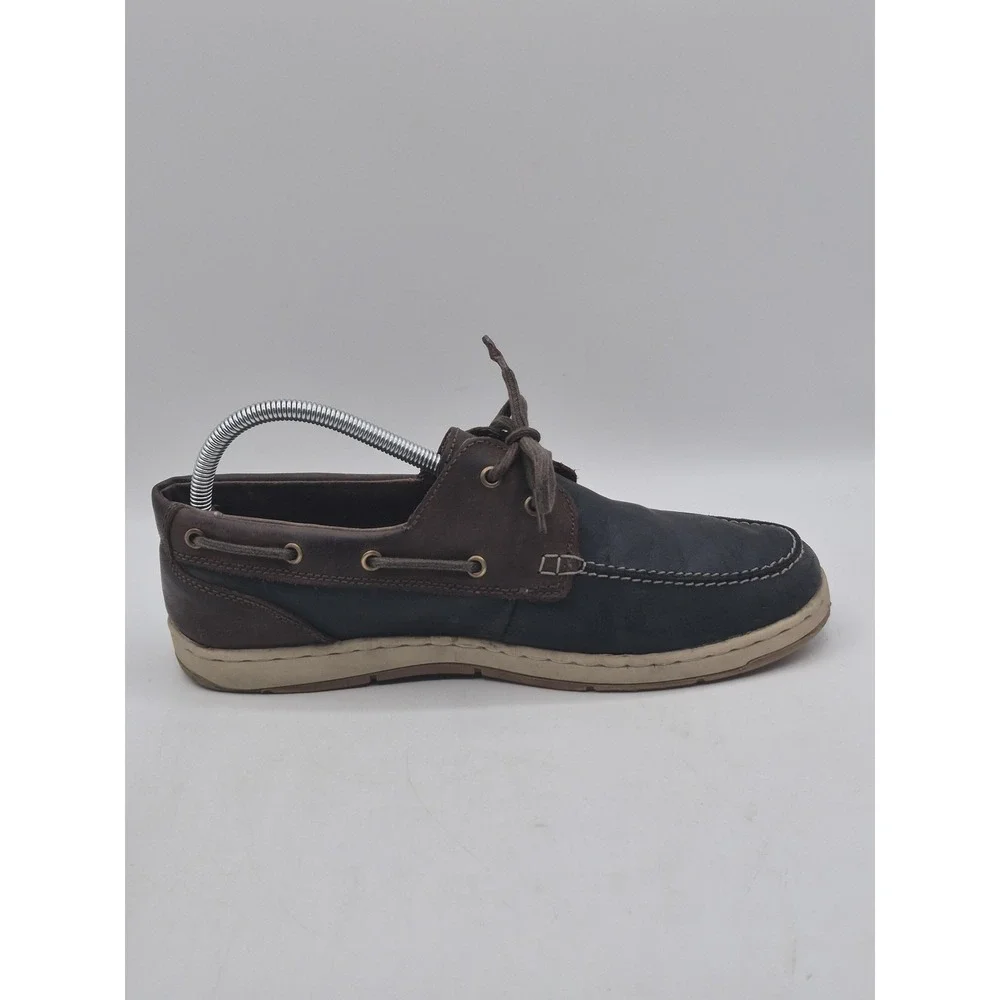 Boat Shoes Mens 9 Brown Leather Moc Toe Non Slip Casual Deck‎ Nun Bush 84682-414